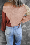 Street Color Lump Basic O Neck Tops