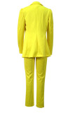 Fashion Casual Solid Split Joint Turndown Collar Long Sleeve Two Pieces