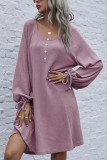 Fashion Casual Solid O Neck Long Sleeve Dress Dresses