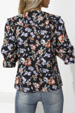 Fashion Elegant Floral Frenulum Flounce Ribbon Collar Tops