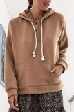 Fashion Casual Solid Split Joint Hooded Collar Tops