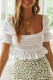 Fashion Street Solid Split Joint Square Collar T-Shirts