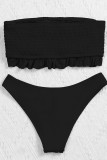 Fashion Simplicity Solid Split Joint Swimwears