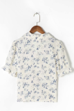 Floral Lace Buckle Peter Pan Collar Tops