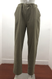 Casual Solid Basic Straight Solid Color Bottoms
