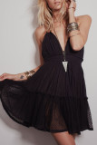 Fashion Street Polka Dot Split Joint V Neck Irregular Dresses