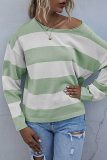Casual Striped Basic O Neck Tops