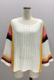 Fashion Casual Print Split Joint O Neck Tops