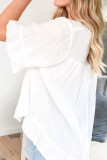 Fashion Casual Solid Split Joint O Neck T-Shirts