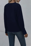 Fashion Street Solid Split Joint V Neck Tops