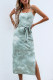 Fashion Street Tie Dye Frenulum Spaghetti Strap A Line Dresses