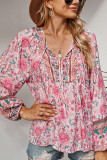 Fashion Street Print V Neck Tops