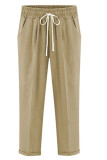 Fashion Street Solid Loose High Waist Harlan Bottoms