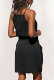 Fashion Simplicity Print Split Joint Spaghetti Strap A Line Dresses