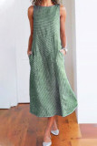 Fashion Street Striped Split Joint O Neck Sleeveless Dresses