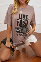 Fashion Street Print O Neck T-Shirts