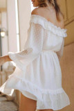 Fashion Casual Solid Split Joint Off the Shoulder A Line Dresses