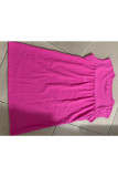 Fashion Casual Solid Split Joint O Neck Straight Dresses
