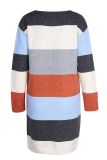 Casual Color Lump Pocket Contrast Tops Sweater