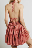 Fashion Street Polka Dot Split Joint V Neck Irregular Dresses