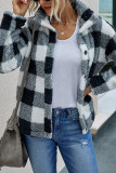 Fashion Street Adult Polyester Plaid Split Joint Buttons Mandarin Collar Outerwear