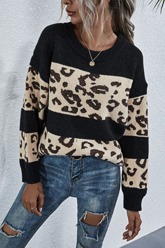 Fashion Casual Print Split Joint O Neck Tops