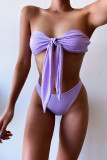 Fashion Sexy Solid Frenulum Swimwears