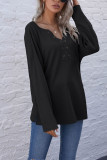 Fashion Casual Solid V Neck Tops