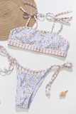 Fashion Vacation Print Frenulum Swimwears