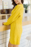 Fashion Daily Adult Solid O Neck Long Sleeve Knee Length Long Sleeve Dress Dresses