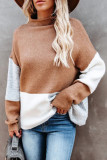 Fashion Street Striped Pullovers Half A Turtleneck Tops