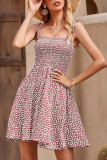 Fashion Bohemian Print Split Joint Spaghetti Strap A Line Dresses