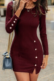 Fashion Street Solid Split Joint O Neck Princess Dresses