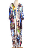 Fashion Vacation Print Split Joint Swimwears Cover Up