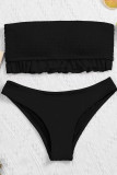 Fashion Simplicity Solid Split Joint Swimwears