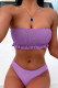 Fashion Simplicity Solid Split Joint Swimwears