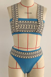 Fashion Simplicity Print Split Joint Swimwears