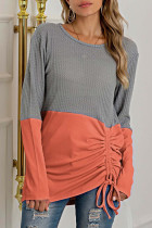 Fashion Casual Solid Split Joint O Neck T-Shirts