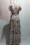 Fashion Bohemian Print V Neck Printed Dresses