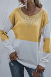 Fashion Casual Solid Split Joint O Neck Tops