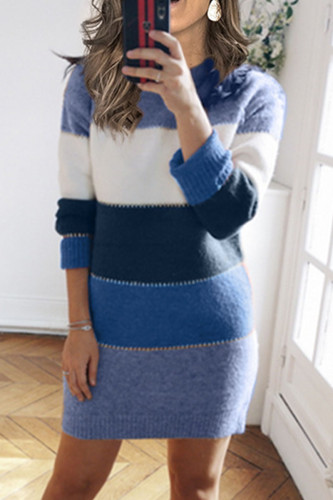 Fashion Casual Solid Split Joint O Neck A Line Dresses