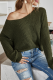 Casual Solid Hollowed Out Cross Straps O Neck Tops Sweater