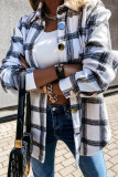 Fashion Sweet Adult Plaid Patchwork Split Joint Cardigan Turndown Collar Tops