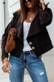 Fashion Street Solid Cardigan Turndown Collar Outerwear