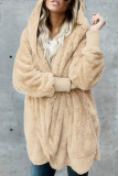 Fashion Casual Solid Split Joint Hooded Collar Outerwear
