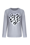 Casual Print Split Joint O Neck Tops Sweater