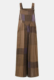 Fashion Street Print Split Joint Spaghetti Strap Loose Jumpsuits