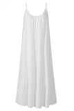 Fashion Casual Solid Split Joint Spaghetti Strap Princess Dresses