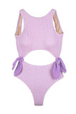 Fashion Simplicity Solid Backless Swimwears