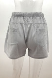 Fashion Casual Solid Pocket Loose High Waist Straight Bottoms